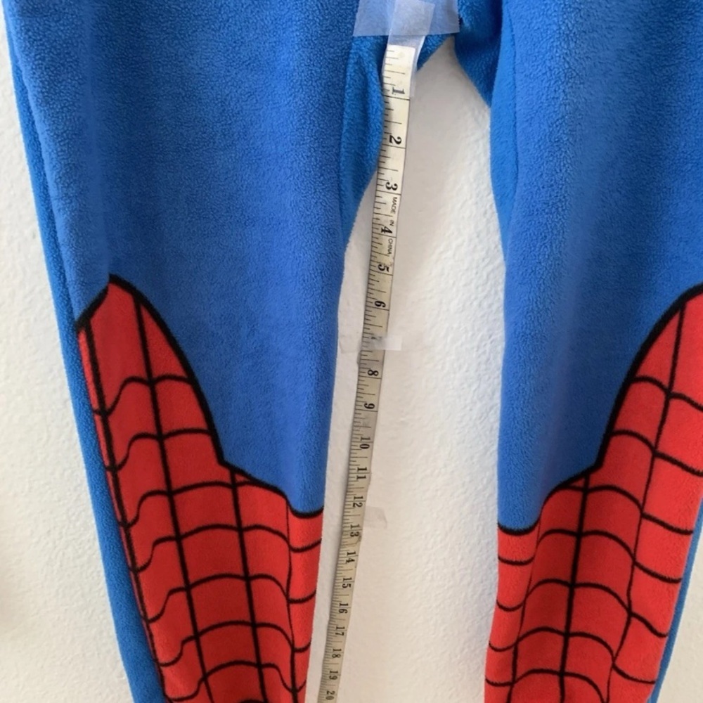 Marvel Spider-Man Superhero Kids Hooded Union Suit Fleece Costume Pajamas 10/12 - Picture 5 of 16